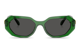 Swarovski Crystal-Embellished Irregular Sunglasses in Green – Product Photo 1