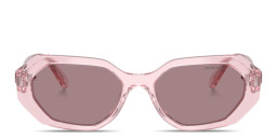 نظارات شمسية غير منتظمة مزيّنة بالكريستال من سواروفسكي بلون زهري - صورة المنتج 1