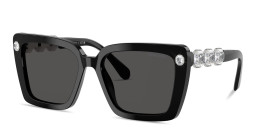 Swarovski Crystal-Embellished Square Sunglasses in Black – Product Photo 2