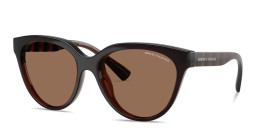 Armani Exchange Logo-Print Round Sunglasses in Brown – Product Photo 2