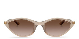 Shop Armani Exchange A|X Logo Irregular Sunglasses in Beige online.