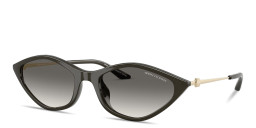 Shop Armani Exchange A|X Logo Irregular Sunglasses in Opal Dark Grey online.