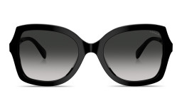Shop Coach Logo-Engraved Butterfly Sunglasses in Black online.