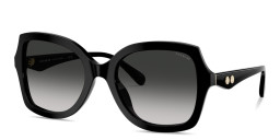 Shop Coach Logo-Engraved Butterfly Sunglasses in Black online.