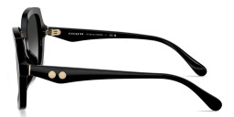 Shop Coach Logo-Engraved Butterfly Sunglasses in Black online.