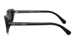 Shop Swarovski Crystal-Embellished Oval Sunglasses in Black online.