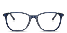Shop Dolce & Gabbana Logo Lettering Square Eyeglasses in Blue online.