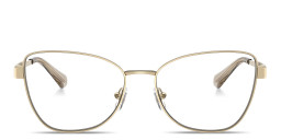 Shop Michael Kors Paris Wide Cat-Eye Eyeglasses in Gold online.