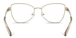 Shop Michael Kors Paris Wide Cat-Eye Eyeglasses in Gold online.
