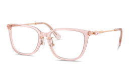 Shop Swarovski Crystal Square Eyeglasses in Pink online.