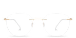 Shop Modo Rimless Round Eyeglasses in Gold online.