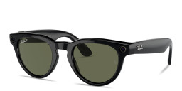 Shop Ray-Ban Meta Headliner Unisex Panthos Sunglasses in Shiny Black online.