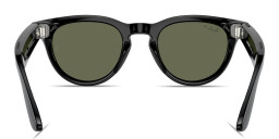 Shop Ray-Ban Meta Headliner Unisex Panthos Sunglasses in Shiny Black online.