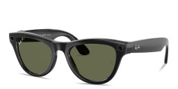 Shop Ray-Ban Meta Skyler Unisex Cat-Eye Sunglasses in Shiny Black online.
