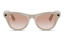 Ray-Ban Meta Skyler Unisex Cat in Shiny Chalky Gray/Gradient Cinnamon Pink – Product Photo 1