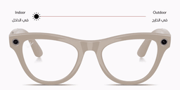 Ray-Ban Meta Skyler Unisex Cat-Eye Sunglasses in Shiny Chalky Gray – Product Photo 1