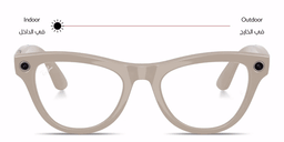 Shop Ray-Ban Meta Skyler Unisex Cat-Eye Sunglasses in Shiny Chalky Gray/Transitions Sapphire online.