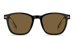 Shop Hugo Boss Logo Square Sunglasses in Black online.