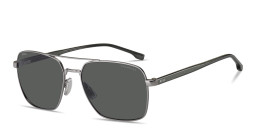 Shop Hugo Boss Logo Signature Aviator Sunglasses in Shiny Gunmetal online.