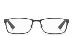 Tommy Hilfiger Logo Lettering Rectangle Eyeglasses in Black – Product Photo 1
