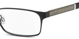 Tommy Hilfiger Logo Lettering Rectangle Eyeglasses in Black – Product Photo 3