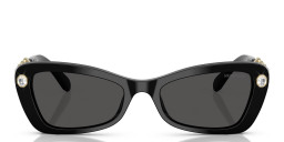 Shop Swarovski Octagon-Cut Crystals Cat-Eye Sunglasses in Black online.