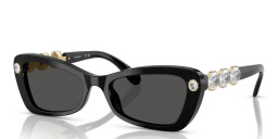 Shop Swarovski Octagon-Cut Crystals Cat-Eye Sunglasses in Black online.