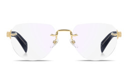 Shop DAVID BECKHAM Talisman Rimless Pilot Eyeglasses in Polished Gold online.