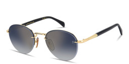 Shop DAVID BECKHAM Talisman Rimless Panthos Sunglasses in Gold online.