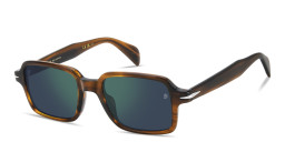Shop DAVID BECKHAM Talisman Rectangle Sunglasses in Brown Horn online.