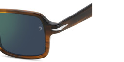 Shop DAVID BECKHAM Talisman Rectangle Sunglasses in Brown Horn online.
