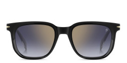 Shop DAVID BECKHAM Talisman Rectangle Sunglasses in Black online.