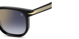Shop DAVID BECKHAM Talisman Rectangle Sunglasses in Black online.