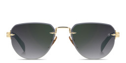 DAVID BECKHAM Talisman Rimless Pilot Sunglasses in Gold – Product Photo 1