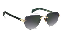 DAVID BECKHAM Talisman Rimless Pilot Sunglasses in Gold – Product Photo 3