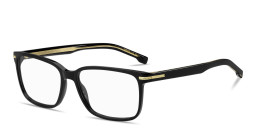 Shop Hugo Boss Logo Lettering Wide Rectangle Eyeglasses in Black online.
