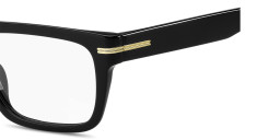 Shop Hugo Boss Logo Lettering Rectangle Eyeglasses in Black online.