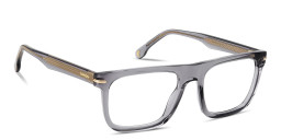 Shop Carrera Logo Lettering Square Eyeglasses in Transparent Grey online.