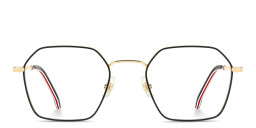 Shop Carrera Engraved Logo Irregular Eyeglasses in Black Gold online.