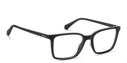 Shop Polaroid Logo Lettering Rectangle Eyeglasses in Black online.