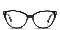 Shop Polaroid Logo Lettering Wide Cat-Eye Eyeglasses in Black online.