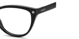 Shop Polaroid Logo Lettering Wide Cat-Eye Eyeglasses in Black online.