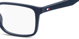 Shop Tommy Hilfiger Logo Rectangle Eyeglasses in Blue online.