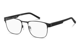 Shop Tommy Hilfiger Logo Signature Rectangle Eyeglasses in Black online.