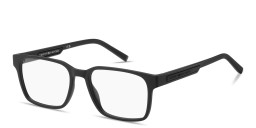 Shop Tommy Hilfiger Logo Signature Rectangle Eyeglasses in Black online.