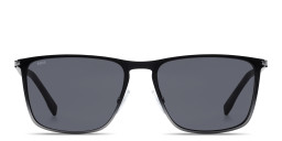 Shop Hugo Boss Logo Signature Rectangle Sunglasses in Black Grey online.