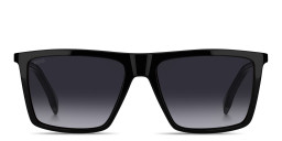 Shop Hugo Boss Logo Signature Rectangle Sunglasses in Black/Dark Grey online.
