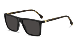 Shop Hugo Boss Logo Signature Rectangle Sunglasses in Black online.