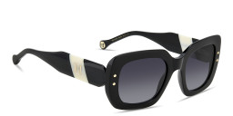 Shop Carolina Herrera Logo Rectangle Sunglasses in Black online.