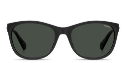 Shop Polaroid Stamped Logo Rectangle Sunglasses in Black online.
